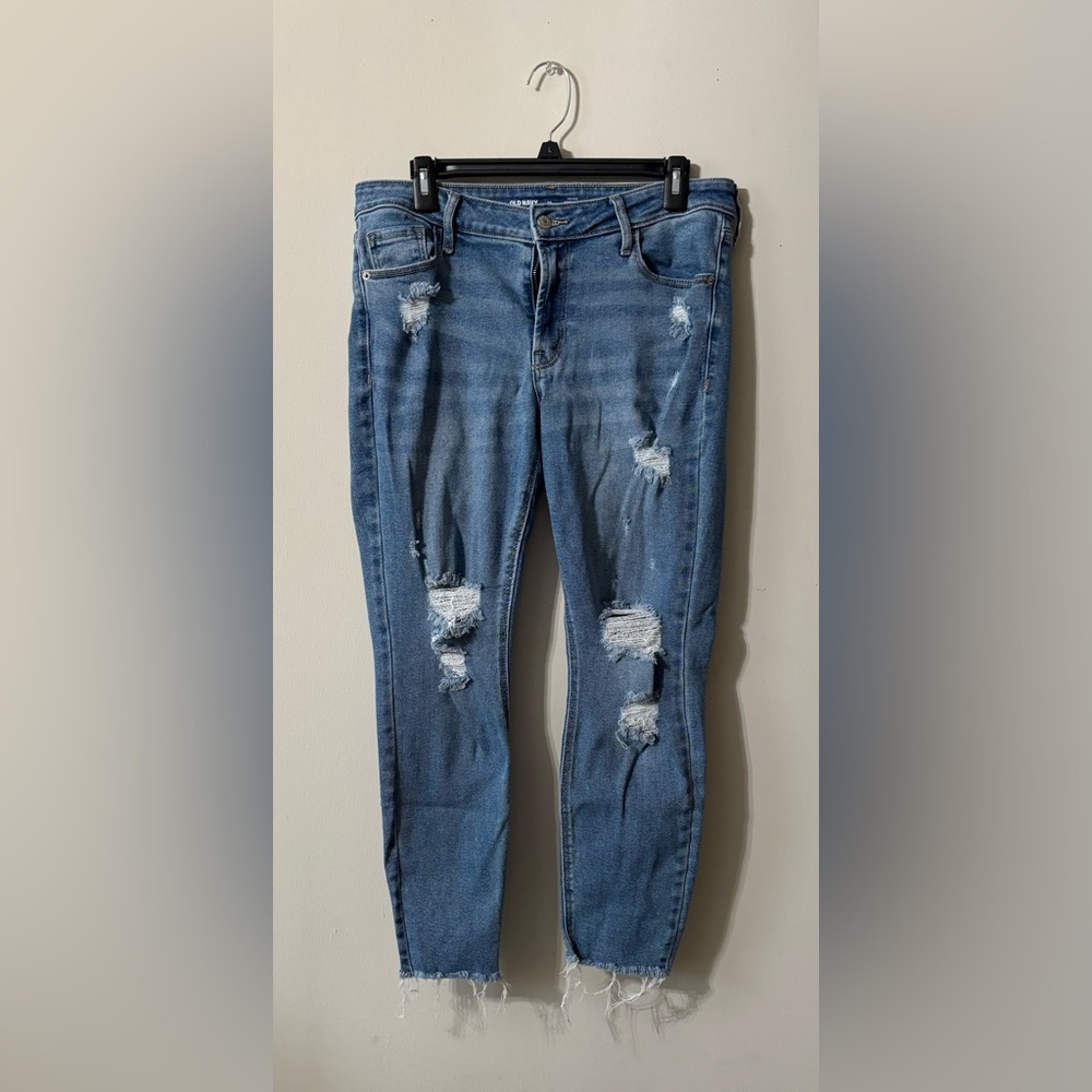 12 - Old Navy Mid-rise Rockstar super skinny Distressed Jeans